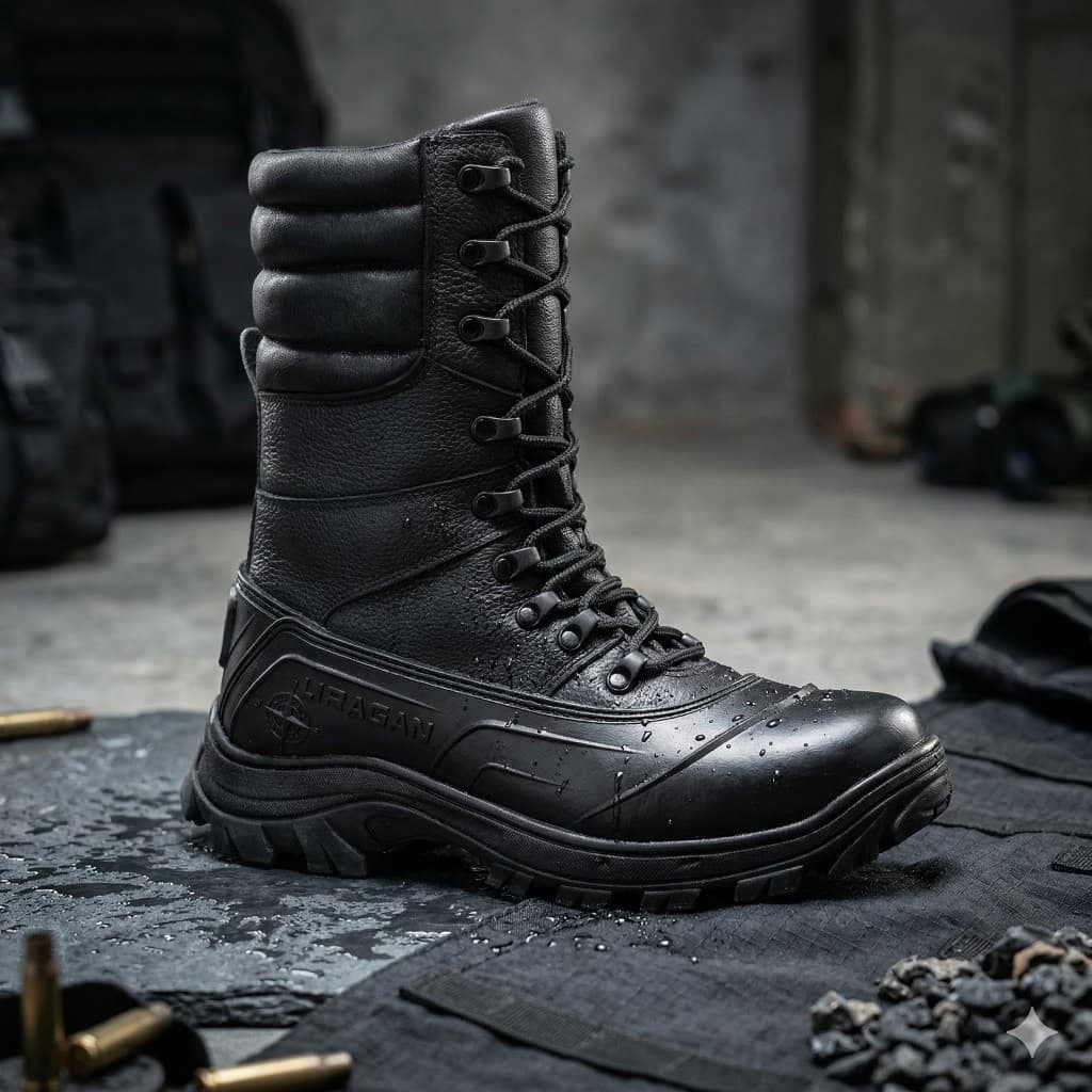 Bota Coturno Militar Attack Tática Com Zíper Reforçado Couro Legítimo Titan