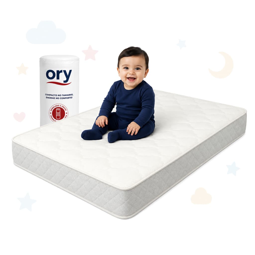 Colchão Berço Ory Baby Recém Nascidos Bebês 130x70cm Dupla Face Impermeável Antialérgico Antifungo