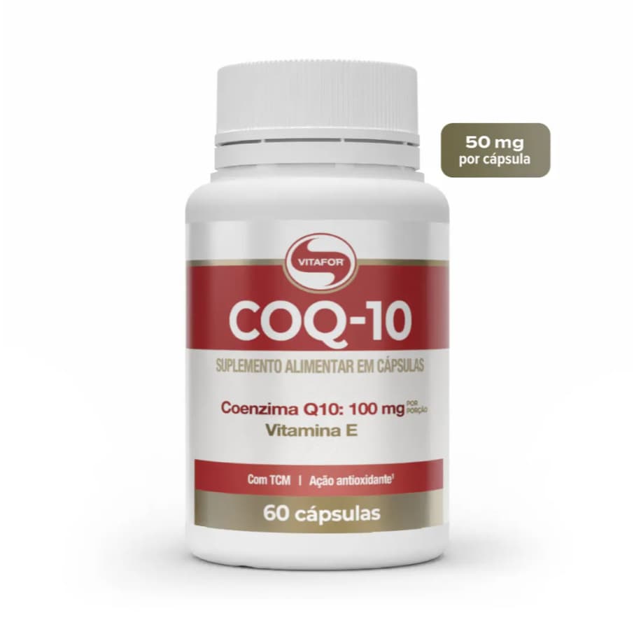 COQ-10: Coenzima Q10 e Vitamina E (100mg) 60 Cápsulas