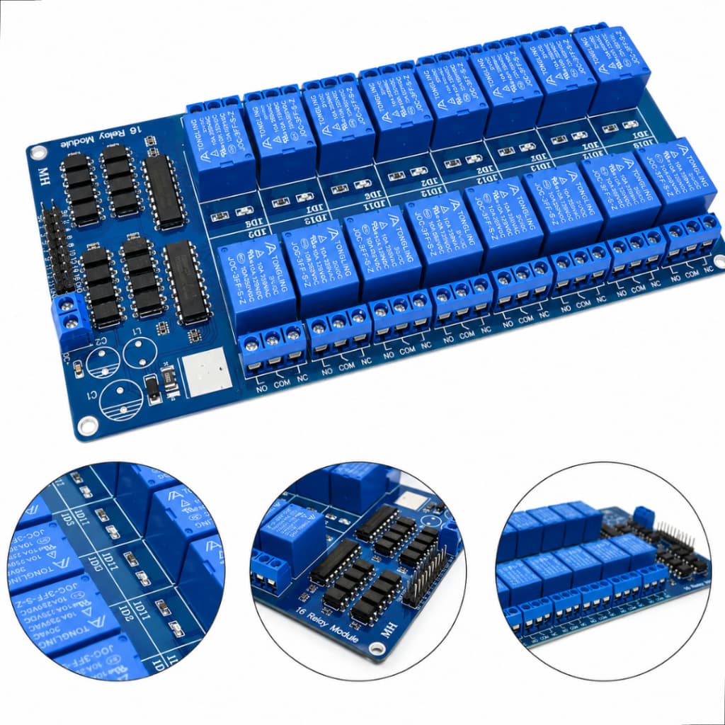 Módulo Relé 16 Canais 5v Com Optoacoplador Para Arduino