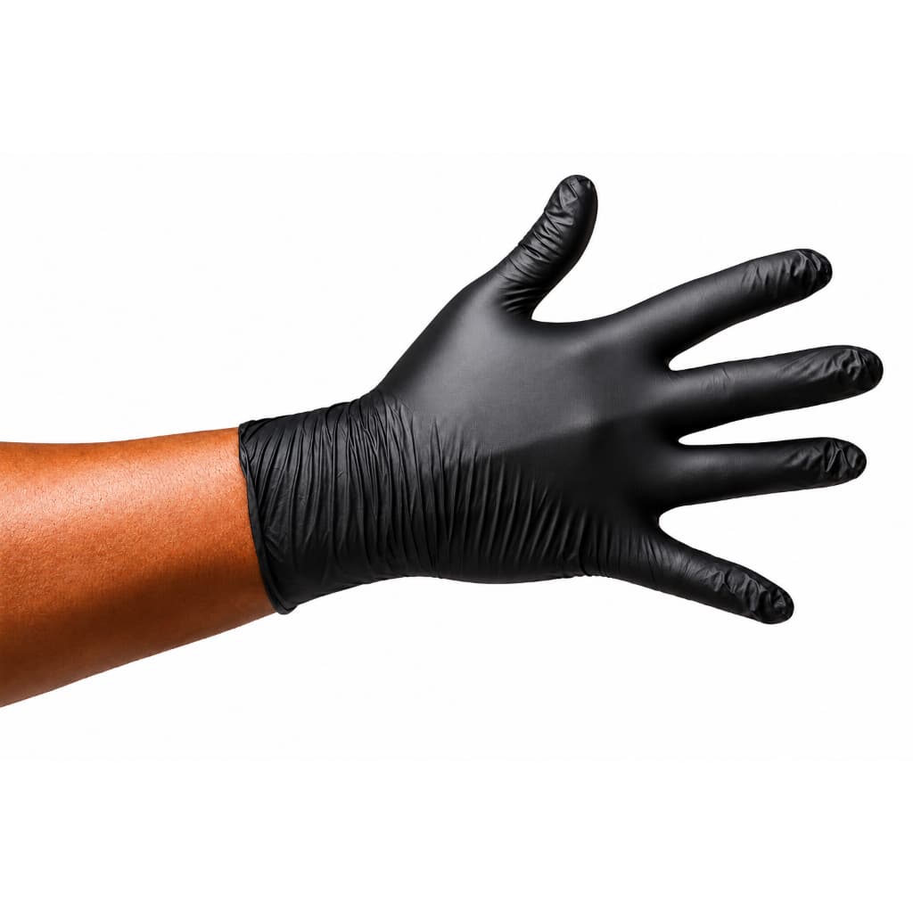 Kit 20 Luvas Churrasqueiro Hamburgueria Fogo Preta Nitrilica Resistente Uso Profissional Cozinha