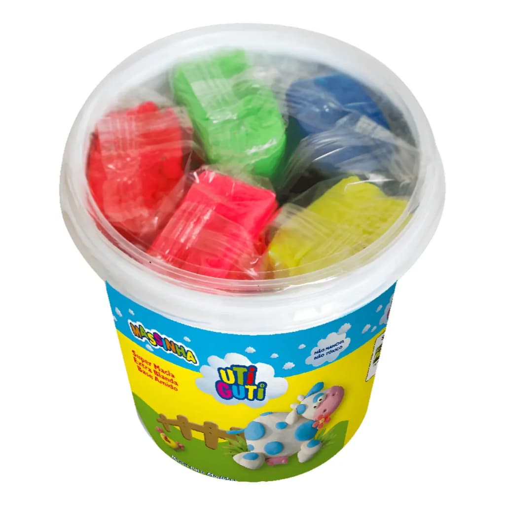 Massa Massinha Modelar Premium Soft 5 Cores Utiguti 500g Nfe