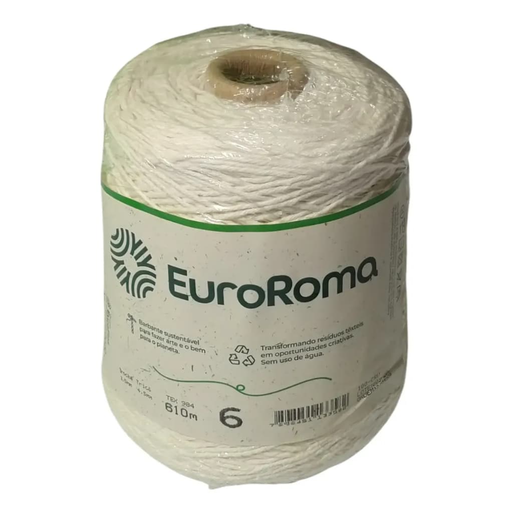 Barbante Cru Artesanato Multiuso N 6 600gr 610m Euroroma Nfe