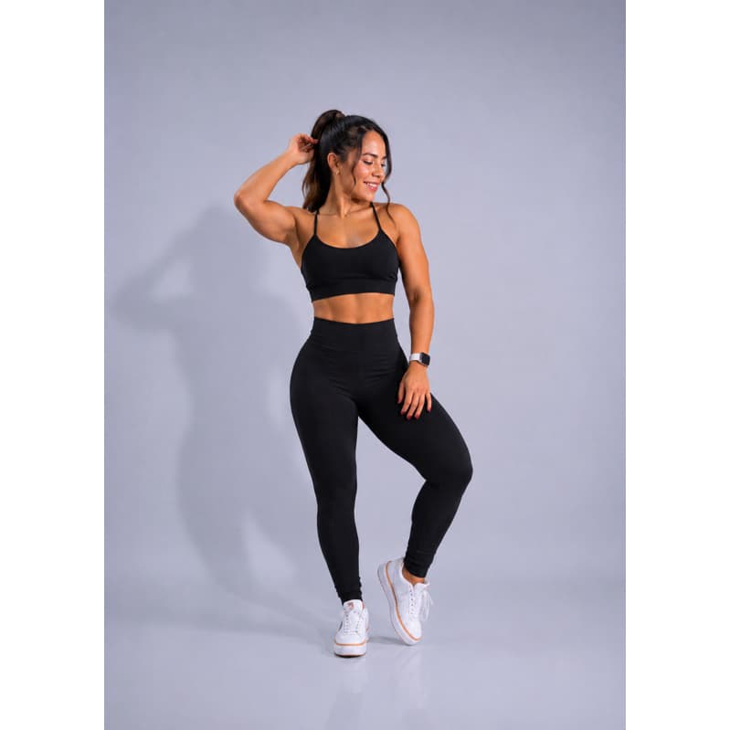 Conjunto De Calça Legging Fitness Feminino + Top Alcinha Academia Zero Transparência