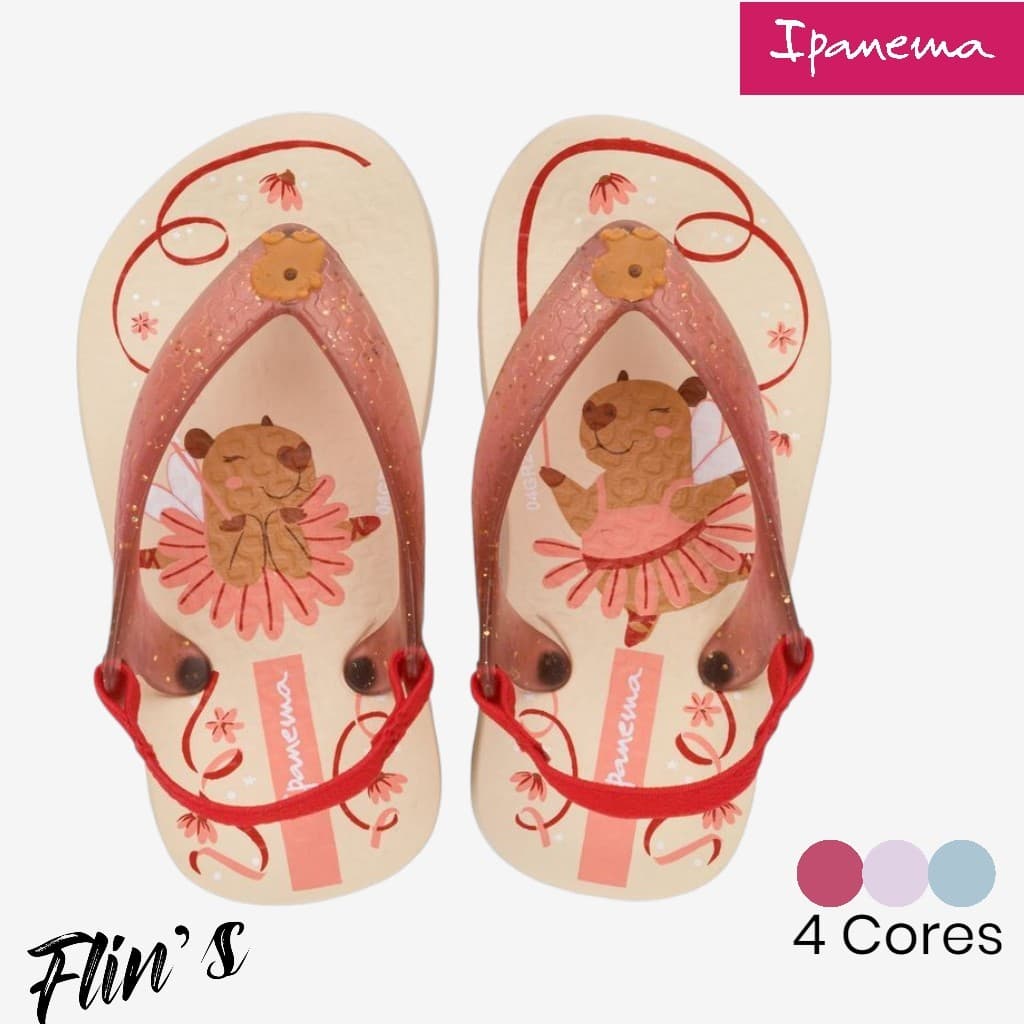 Chinelo Infantil Ipanema Hype Baby Capivara Bailarina Menina Confortável Original