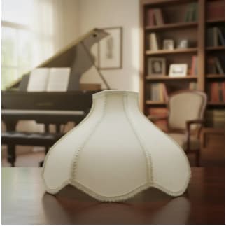 Cúpula de Abajur 22x30x10cm Estilo Imperial tecido Algodão Soquete nacional Cor Bege