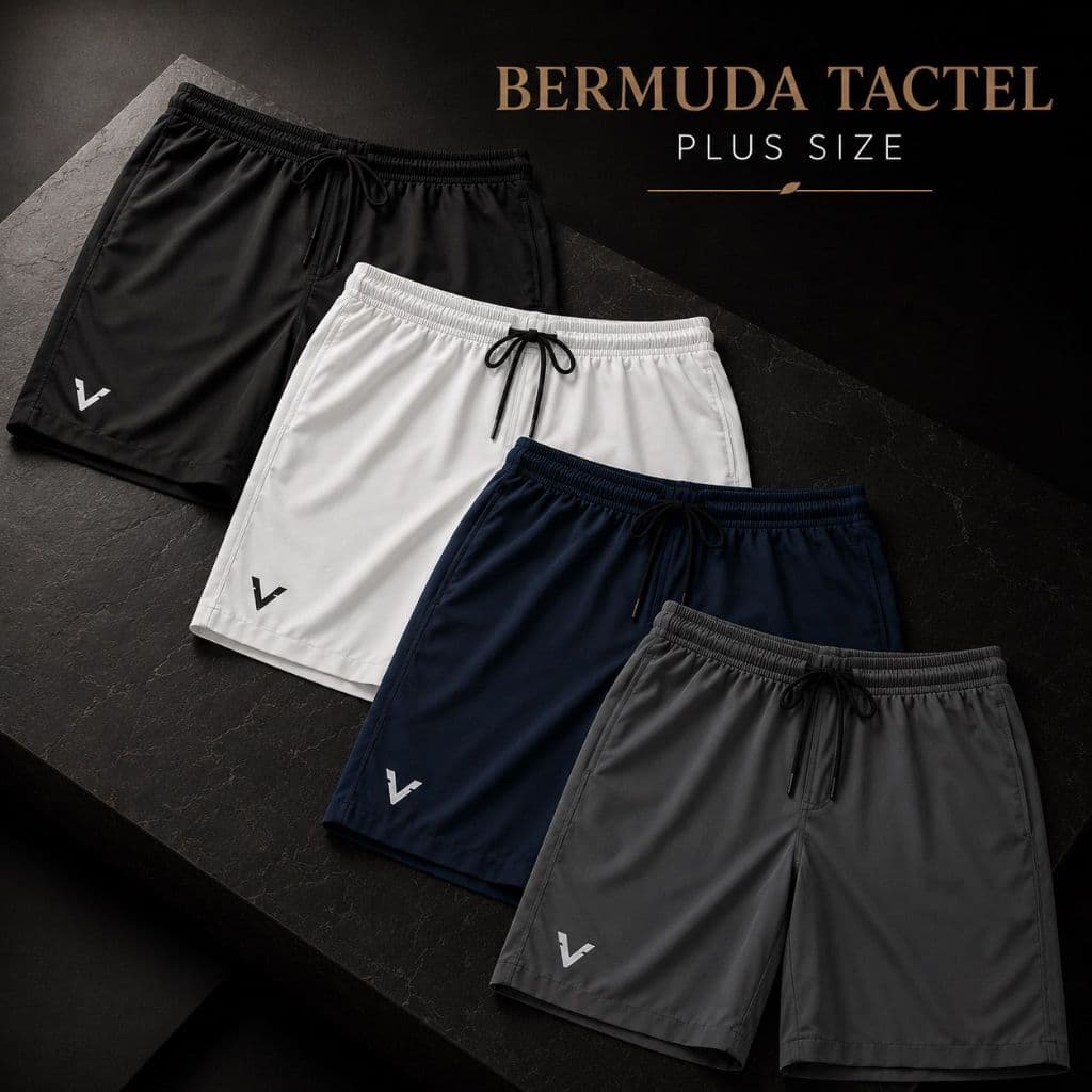 Kit 2 Bermuda Elastano Plus Size Vankoff Masculina Praia Original Bolsos Laterais