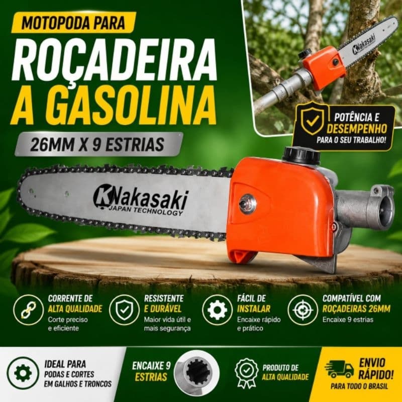 MOTOPODA P/ ROÇADEIRA A GASOLINA 26MM x 9 ESTRIAS DT-269