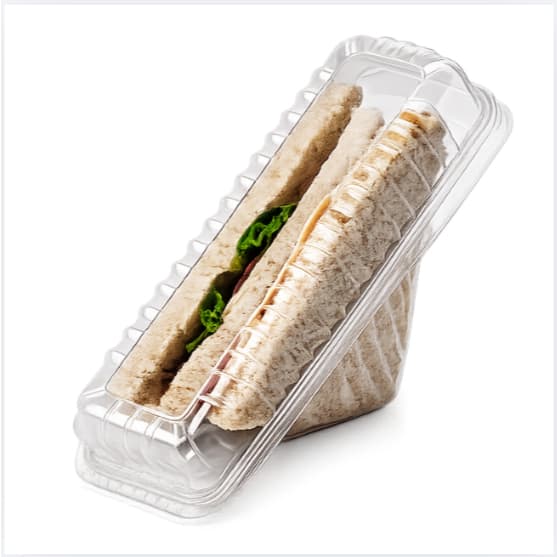 100 Embalagens Para Sanduíche DA560 PET Cristal Transparente  Padaria Lanchonete Cafeteria Delivery Sanduíche Natural