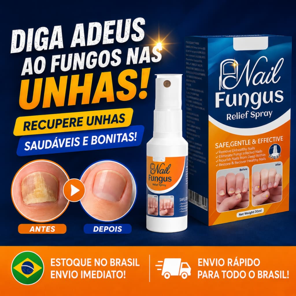 Spray Antifúngico Unha – Repara, Fortalece e Protege Unhas Escuras, Fragilizadas ou Danificadas