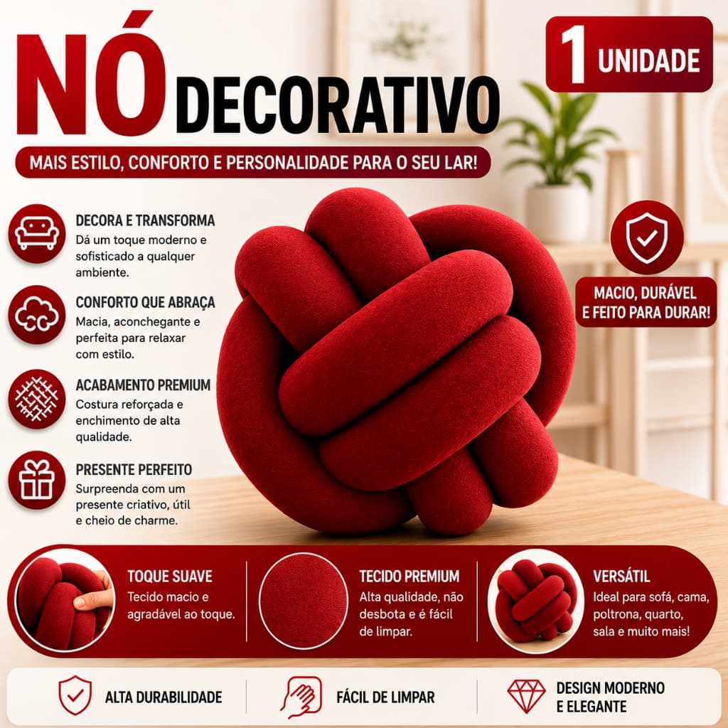 Almofada Nó Grande Macia Moderna Decoração Casa