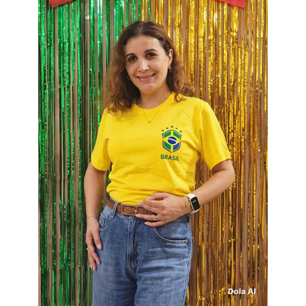 Camiseta Copa Brasil Tropical Feminina Envio Imediato
