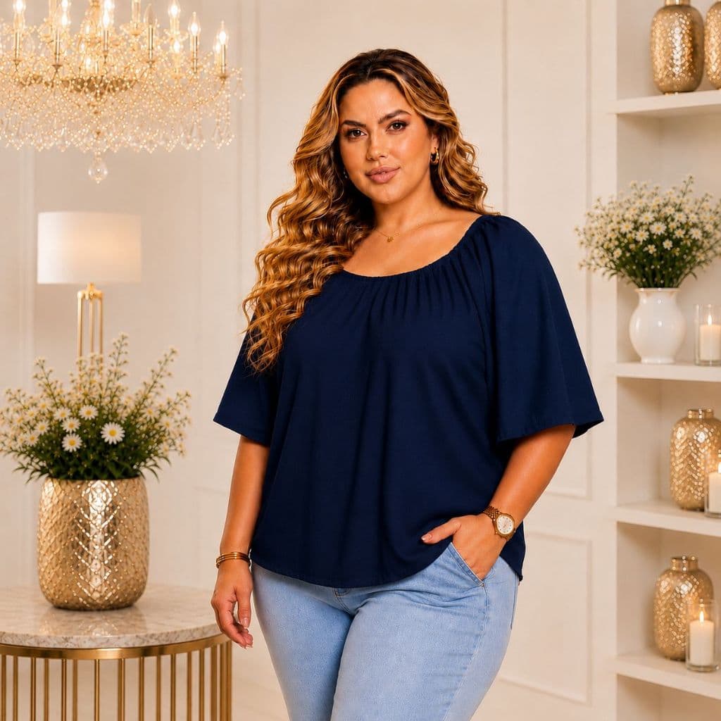 Blusa ombro a ombro plus size tamanho grande moda jovem chique elegante