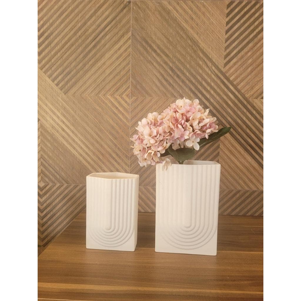 Vaso Decorativo Cerâmica Búlgaro Branco Brilhante Minimalista Sala Aparador Prateleira