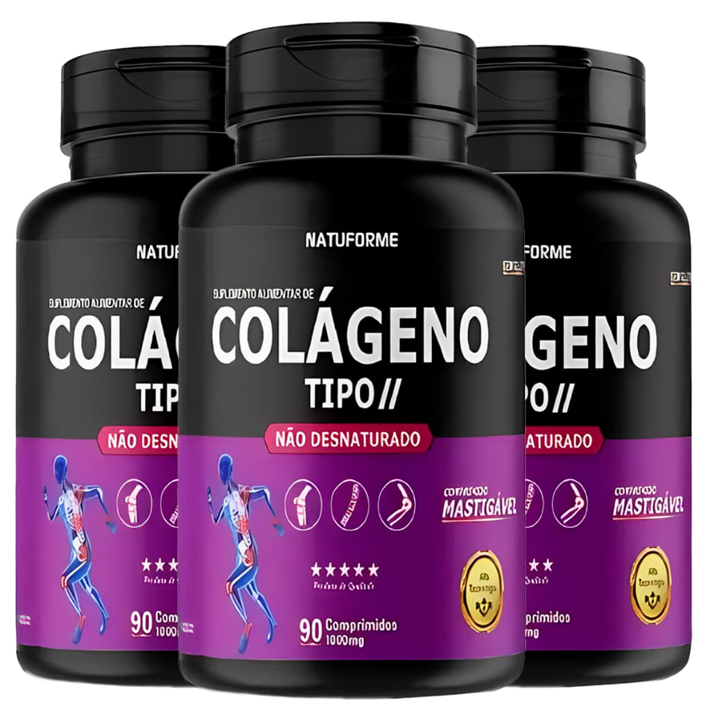 Kit 03 Colágeno Tipo 2 270 Comprimidos Articulação Cartilagem Joelho Envio Imediato