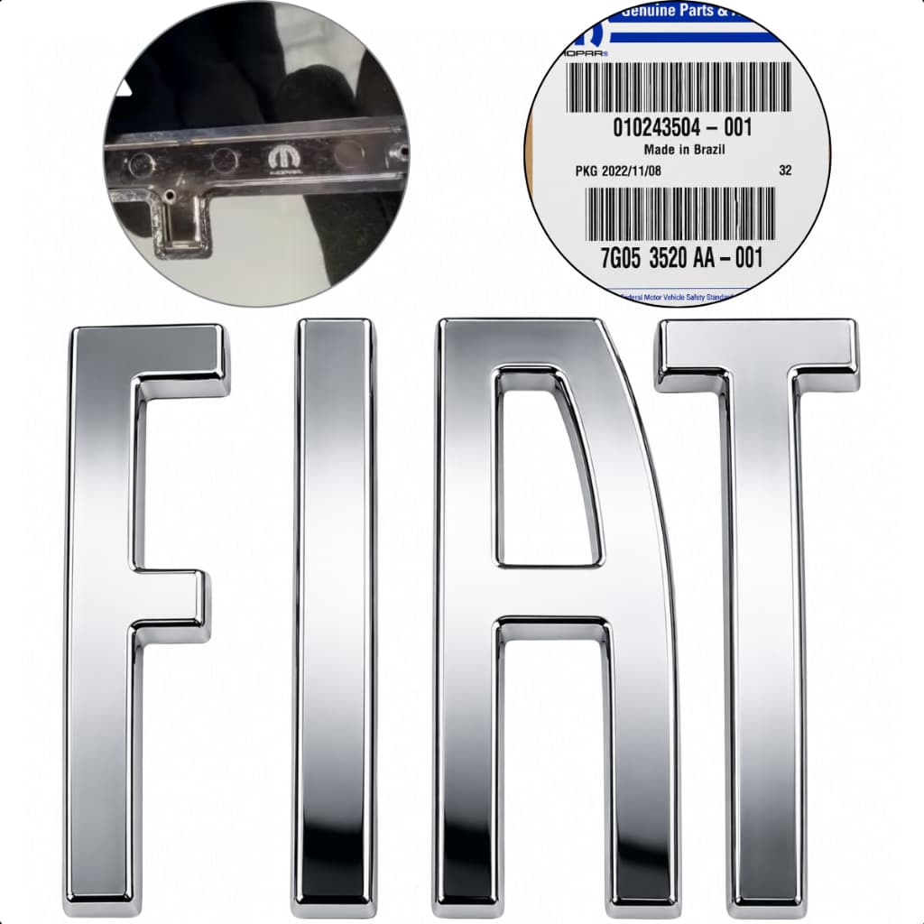 Emblema Grade Fiat Mobi Argo Cronos Nova Fiorino Cromado Original