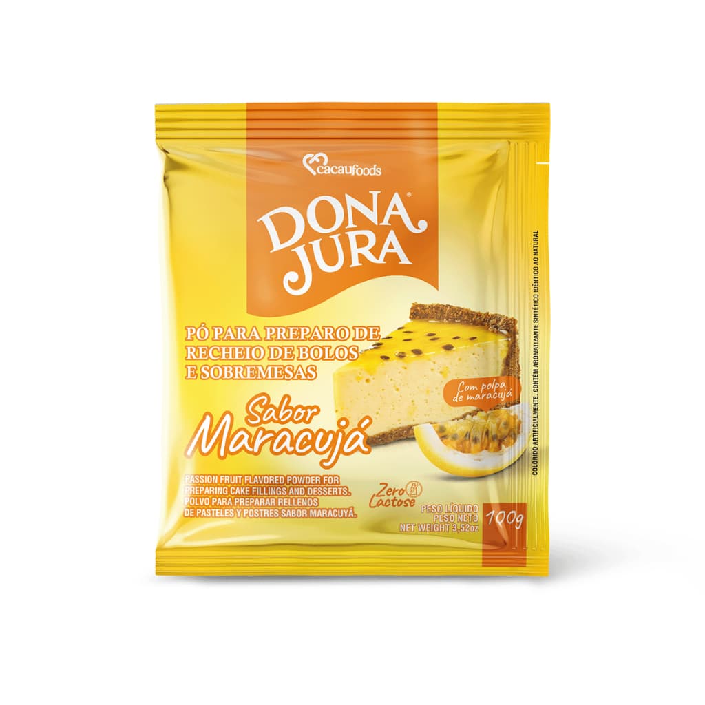 Pó Para Sobremesa Sabor Maracujá Bag 100g Dona Jura