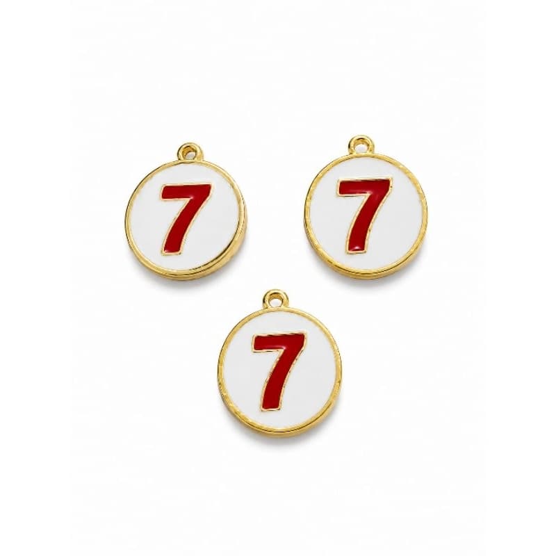 Pingente Medalha Malandragem Número 7 Dourado para Guia, Colar e Pulseira – 1 Unidade
