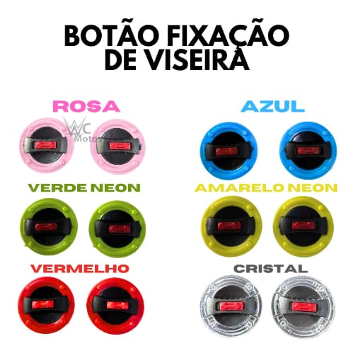 Botão Fixação Reparo Vision Viseira Ls2 Ff358 Fw3 Gt Helt Strada GTN GTX