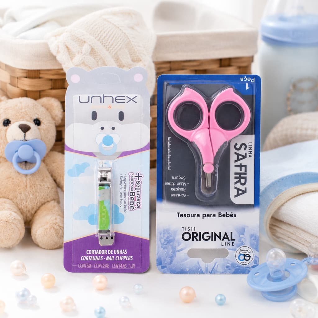 Kit Manicure Tesoura e Cortador de Unhas para Bebês Utensílios para Bebê