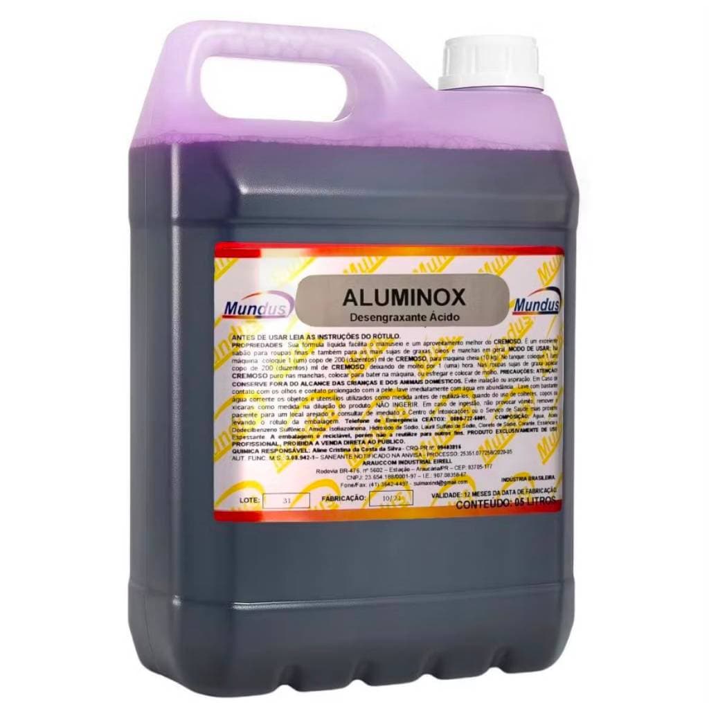 Aluminox Mundus 5L Roxinho Brilho Final Chassi Bau Motor Remove Residuos Pesados De Graxas Oleos Direto Da Fabrica