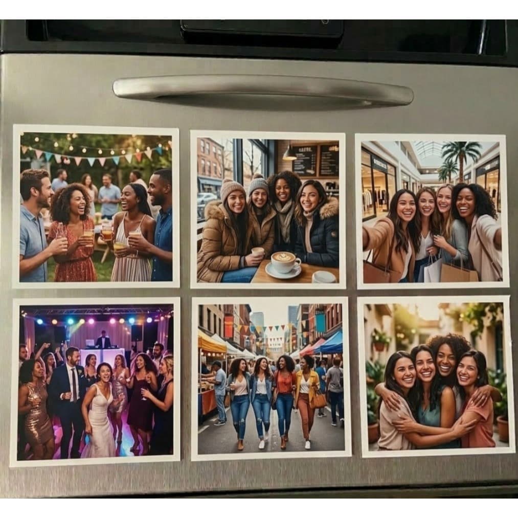Kit 24 Ímãs de Geladeira Personalizados com Foto 8x8 cm | Presente Criativo, Lembrança e Decoração
