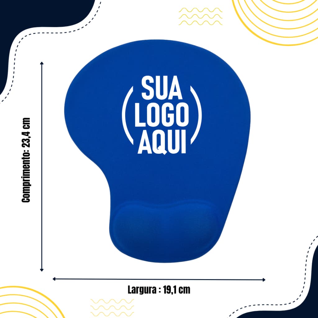 5 Mousepad Ergonômico Macio Apoio De Punho Em Silicone Antiderrapante Home Office Work Personalizado com Sua Logo Marca