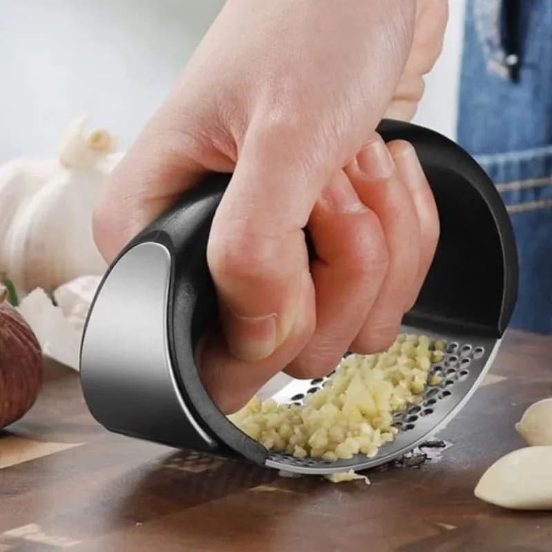 Espremedor de Alho Inox Manual Triturador Amassador de Alho para Cozinha