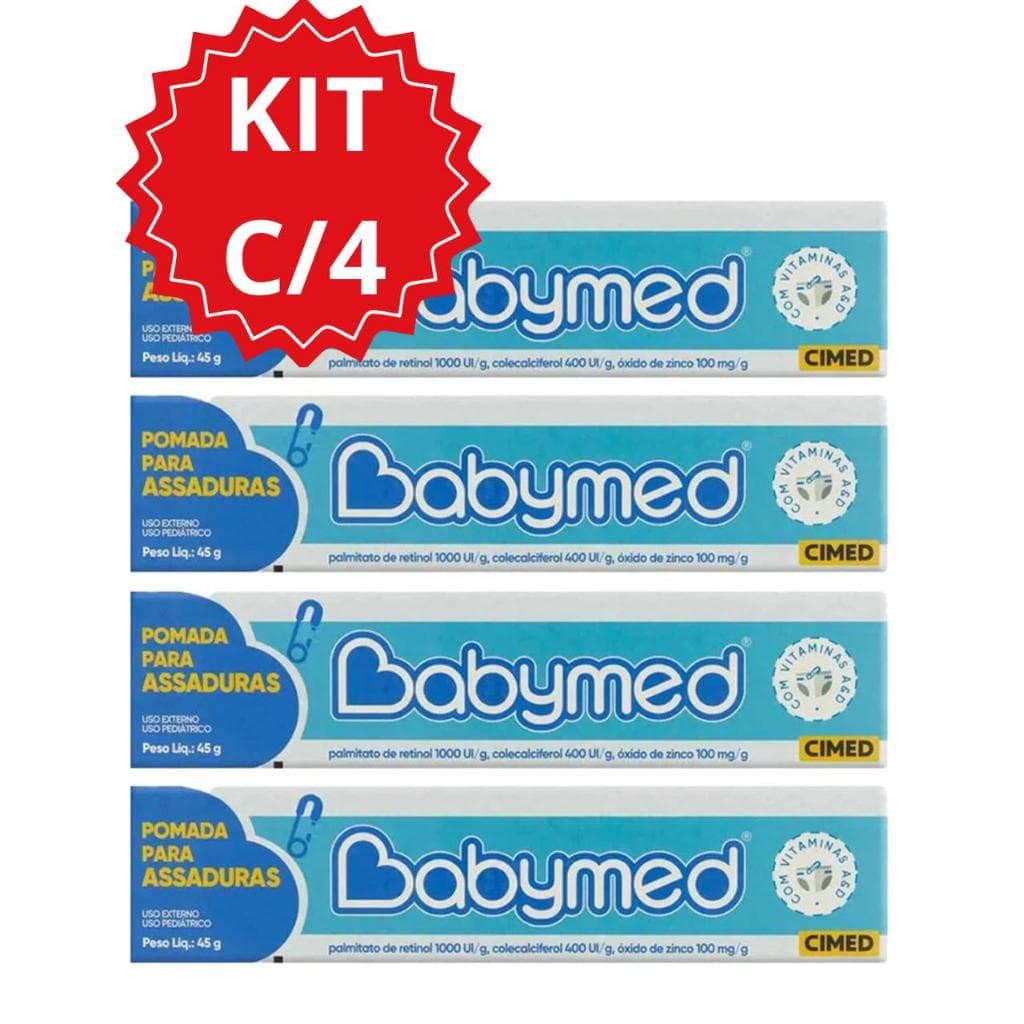 Babymed Azul Pomada Assaduras 100mg Kit 4 - 45g - Cimed