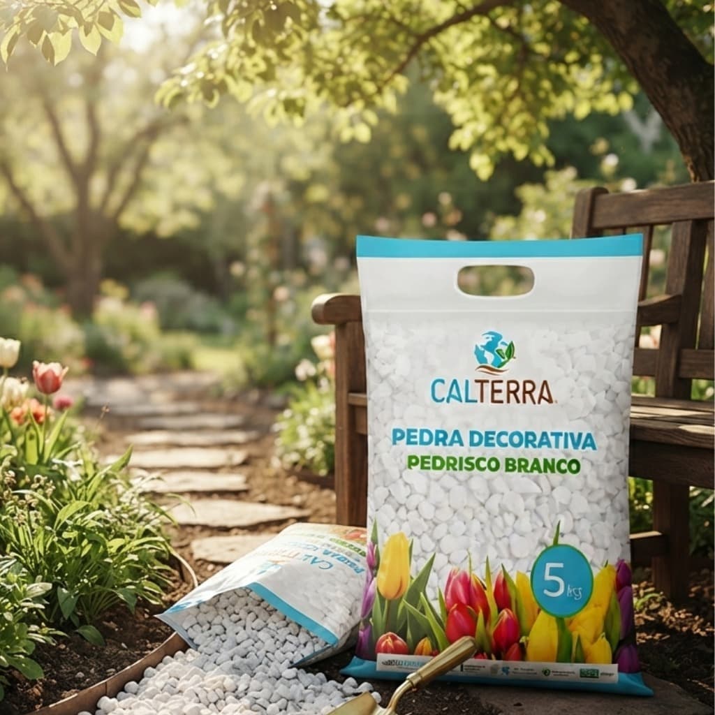 Pedrisco Branco Nº2 – Pedrinha Pequena Decoração e Acabamento para Jardim Planta Paisagismo
