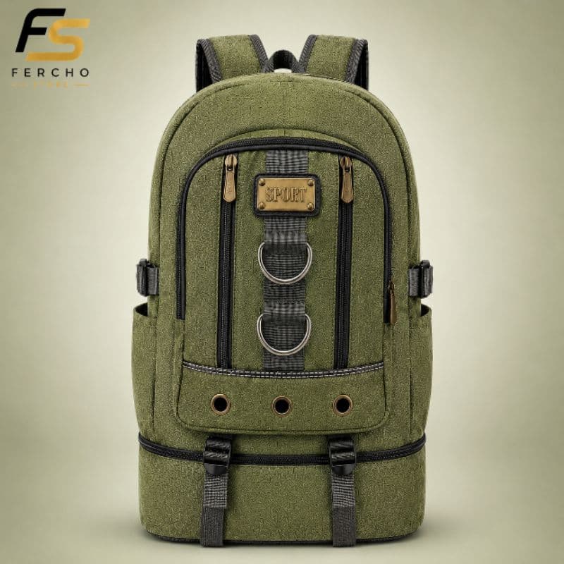 Mochila Lona Unissex Grande 50 litros Qualidade e Reforzada