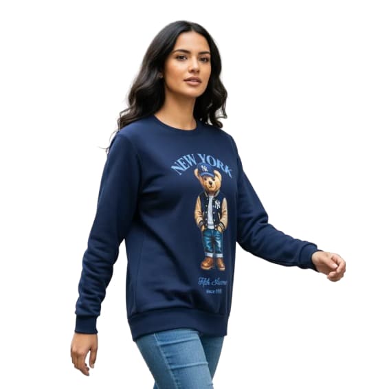 Moletom estiloso urso feminino blusa de frio moda de inverno blogueira flanelado aerolook