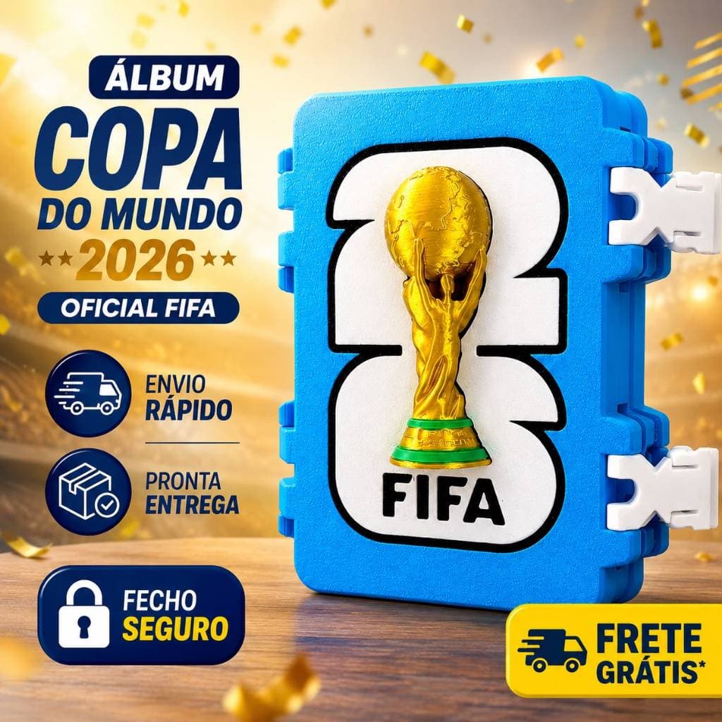Porta Figurinhas Copa do Mundo 2026 Estojo Organizador Álbum Fecho Seguro Envio Rápido
