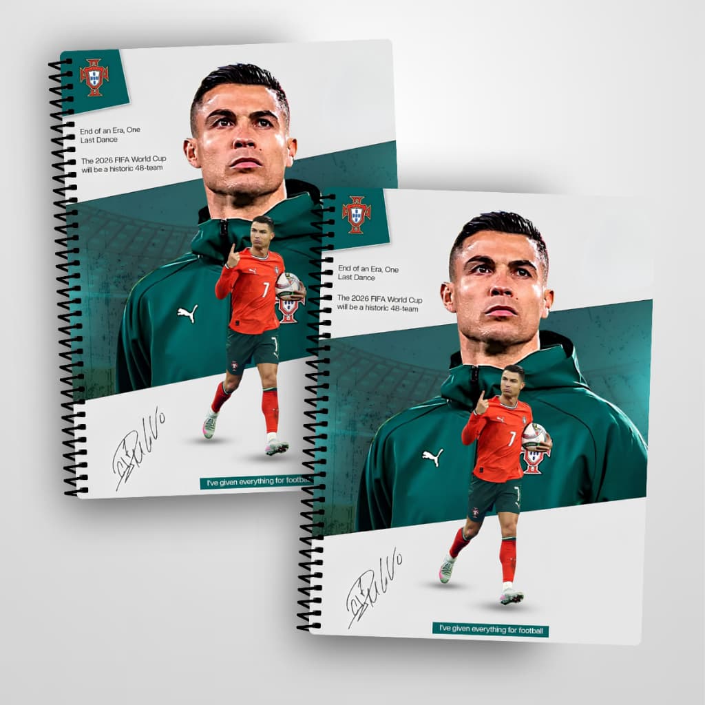 Kit 2 Cadernos Cr7 1 e 10 Matérias Personalizado Capa Dura