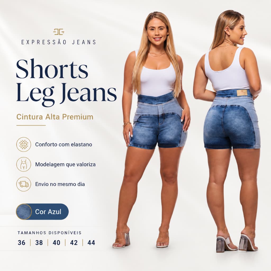 Short Jeans Feminino Shorts Bermuda Feminina Cintura Alta Chorte