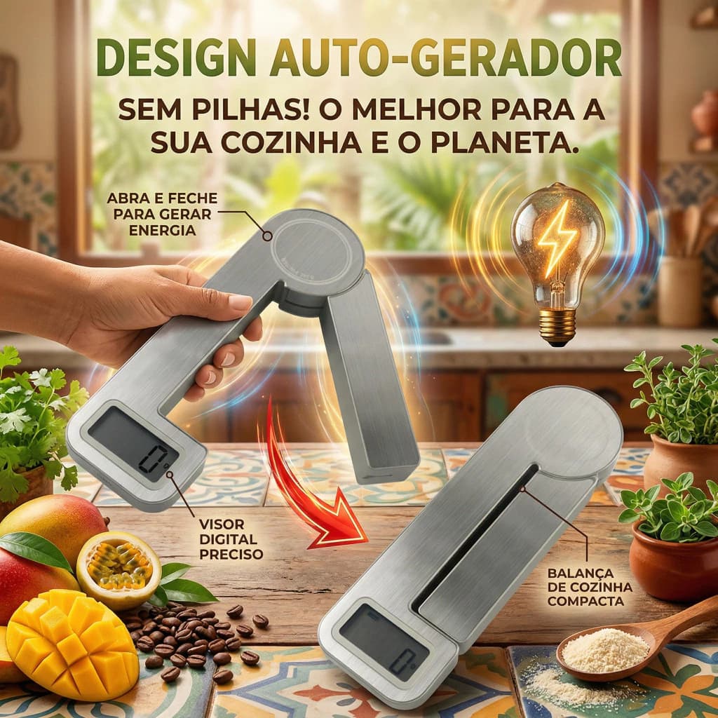 Balança Alta Precisão Digital Cozinha Confeitaria Pesa De 1g a 5kg Visor LCD Alimentos Água Leite Sem Pilhas Sem Bateria