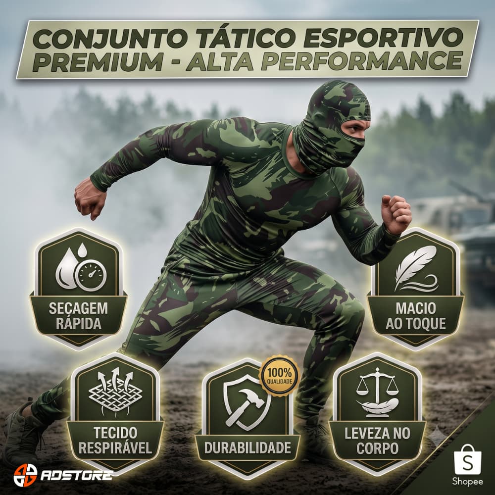 Conjunto Camuflado Air Soft Camuflagem Pesca Trilha Camping Tático