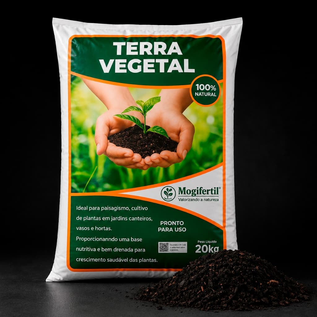 Terra Vegetal Forte Orgânica Adubada Para Plantas Pronta para Plantio Jardinagem Jardim Hort