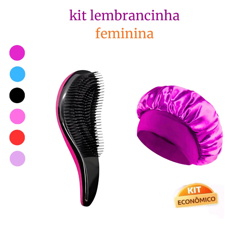 TOUCA DE CETIM COM FAIXA + Escova MÁGICA Desembaraçante