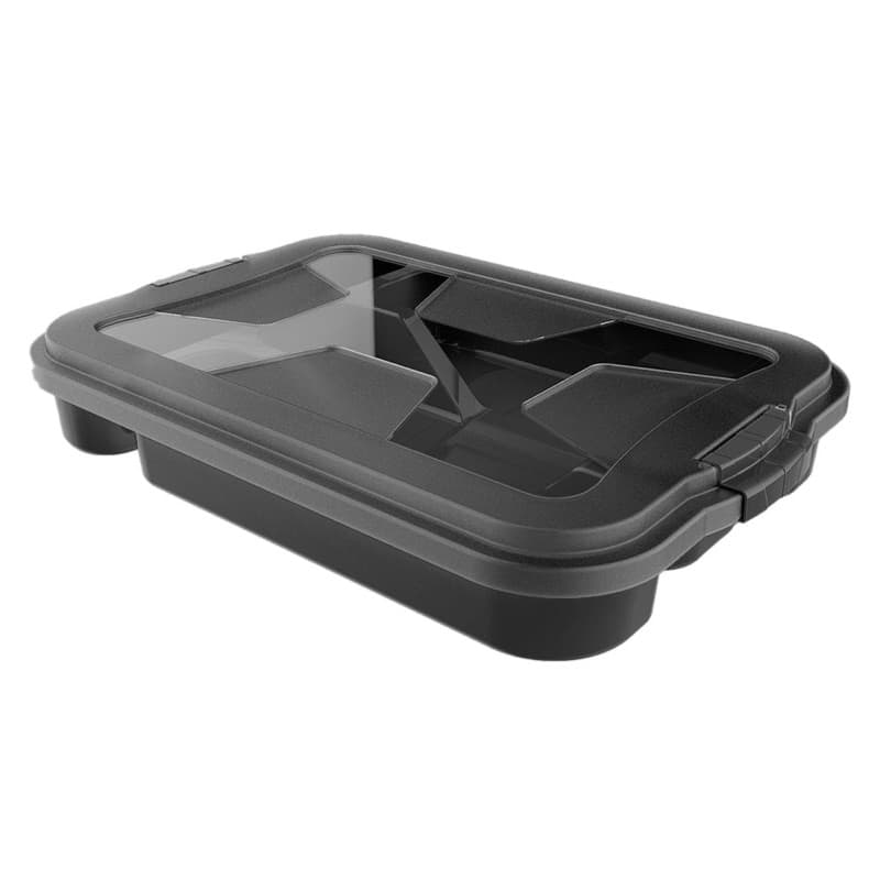 Porta Talheres Organizador Com Tampa e Trava Multiuso Cozinha Livre De BPA Divisórias