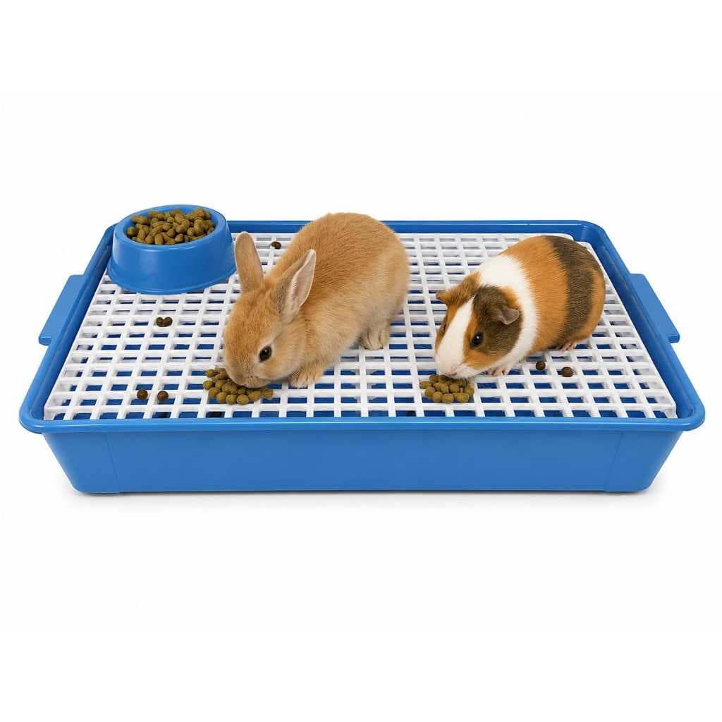 Sanitário Banheiro bandeja TWOO QUADRADA C/ GRADE para Coelho e Porquinho da Índia Hamster