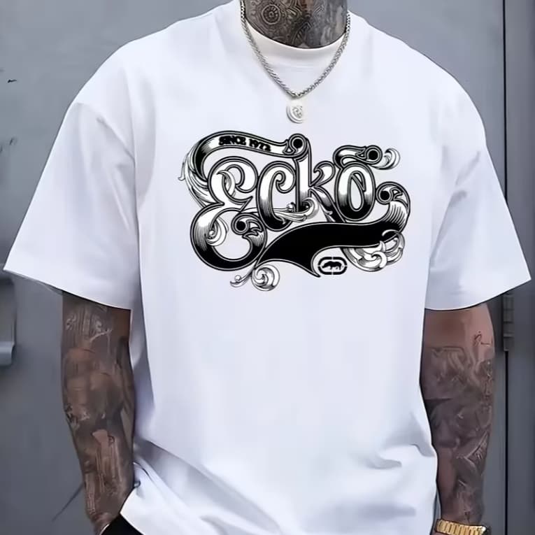 Camisa Masculina Streetwear Camiseta Algodão Premium Estampa "Ecko"