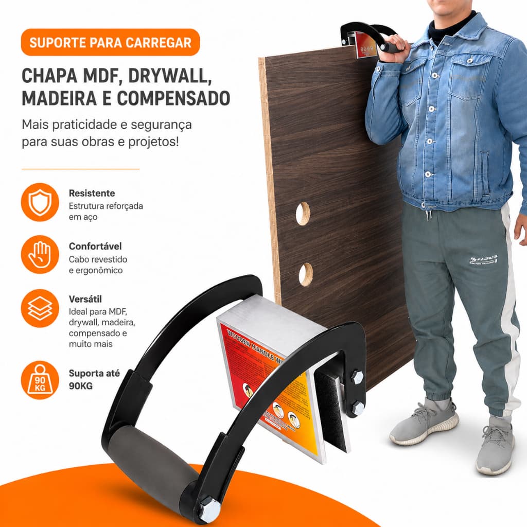 Suporte Para Carregar Chapa MDF Drywall Madeira Compensada