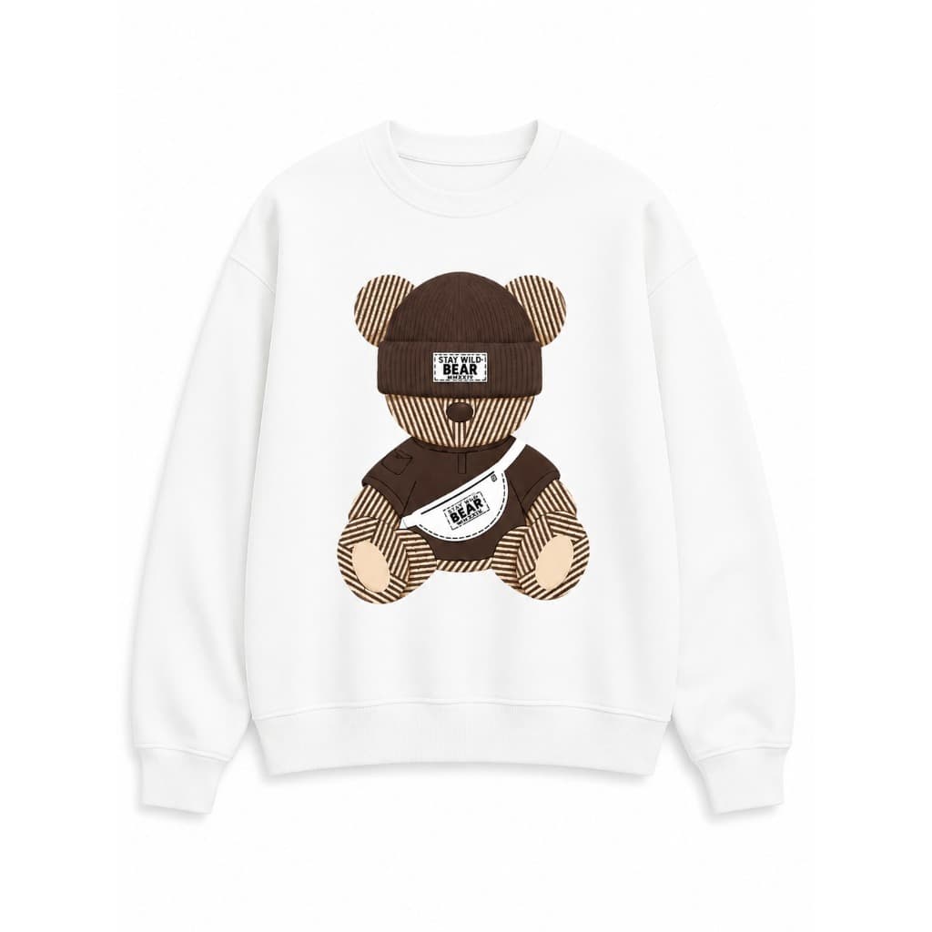 POLAR BEAR Careca Sem Capuz Estilo Ideal Para O Inverno Estampado North