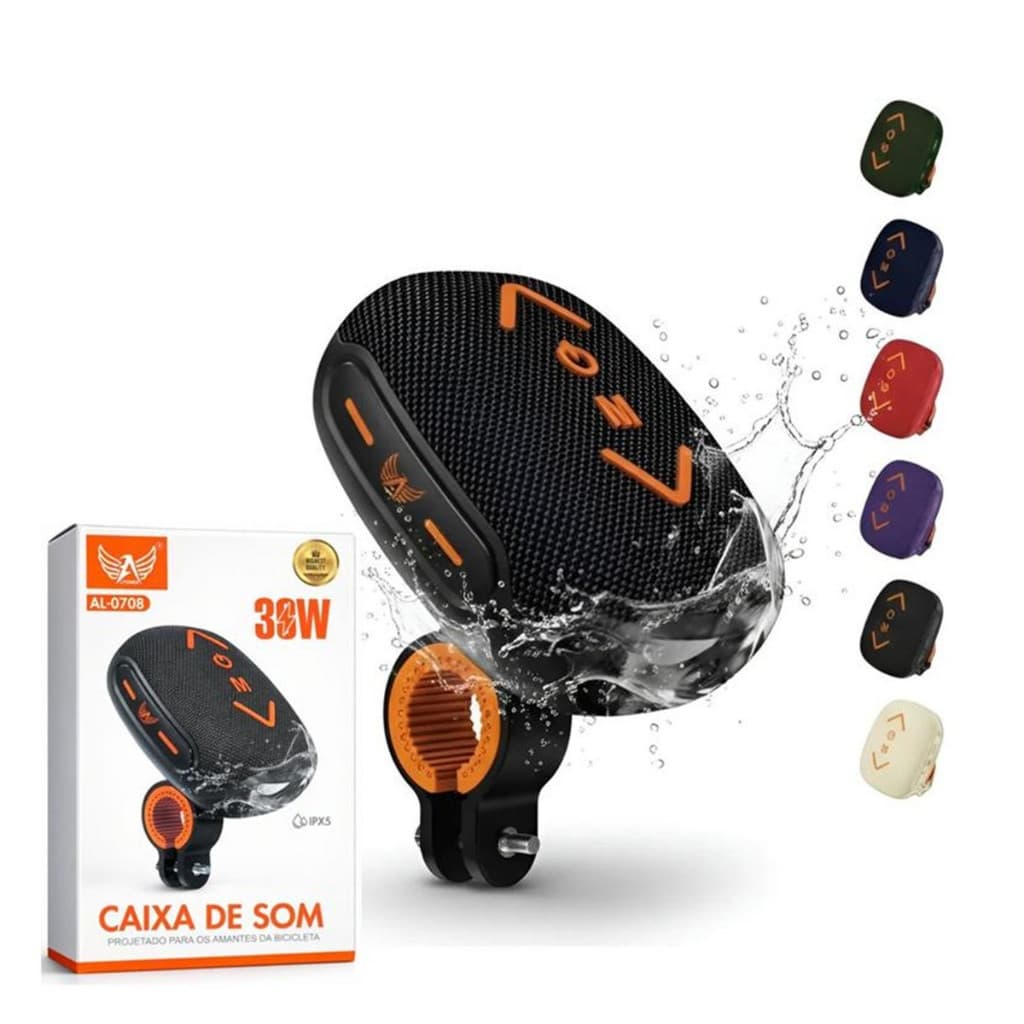 Caixa de Som Para Bicicleta Caixa Bluetooth Sem Fio Potente 30W AL-0708 IPX6 Resistente a Agua