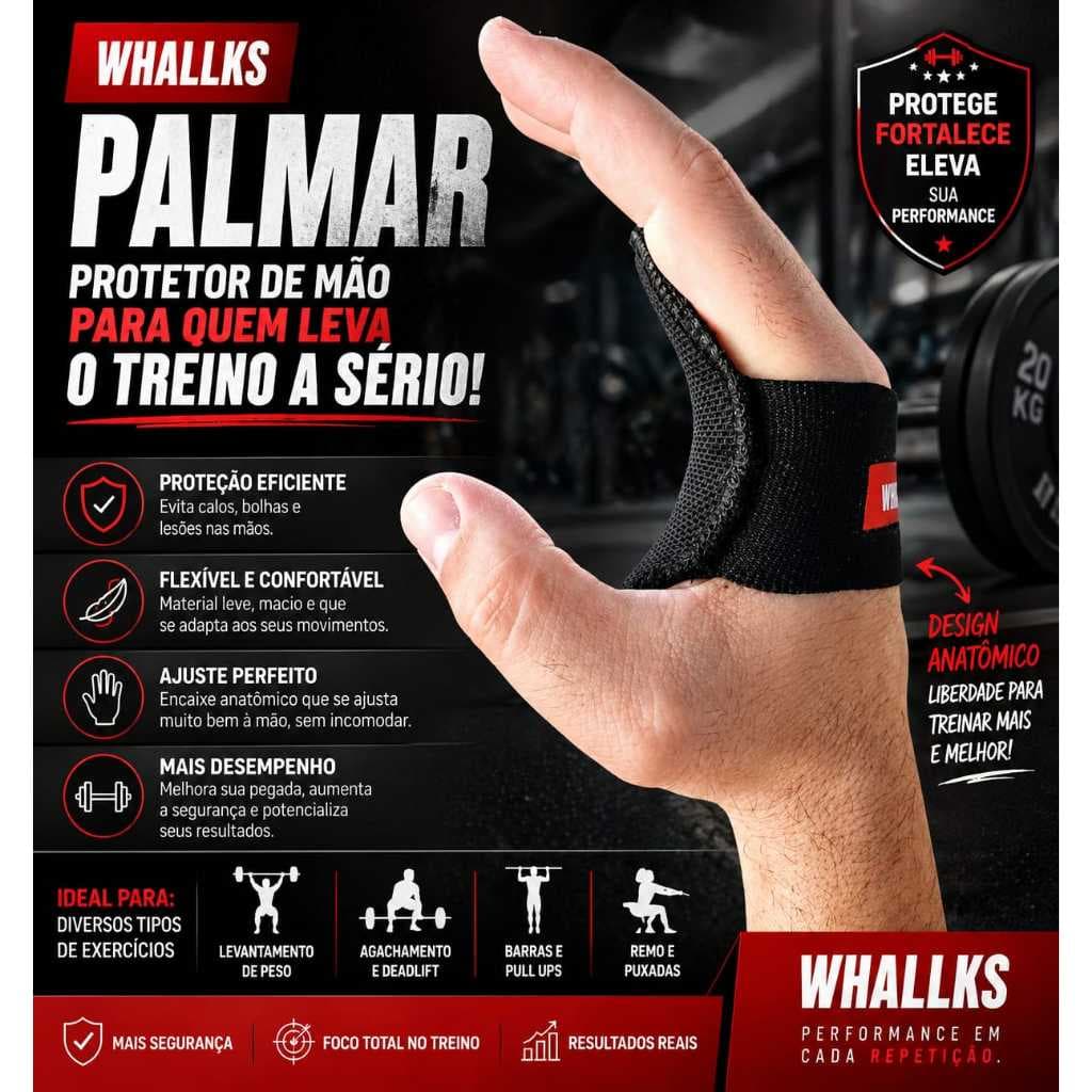 Palmar Protetor Luva Ajustável com Elastico Reforço Palmar com tecido Aderente resistente