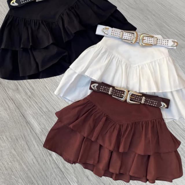 Saia cintura alta feminina alfaiataria Plissada look São João lançamento inverno 2026 promoção