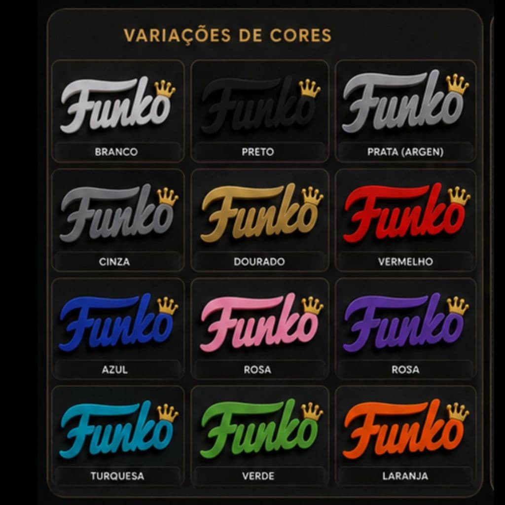 Letreiro Funko 3D Decorativo | Placa Impressa em 3D | 10cm 15cm 20cm | Personalizado