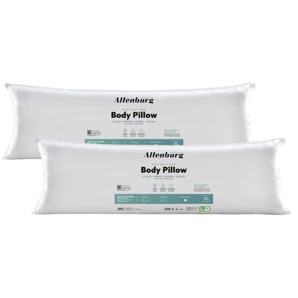 Travesseiros de Corpo Altenburg Body Pillow Original 40x130cm Microfibra Antialérgico Branco
