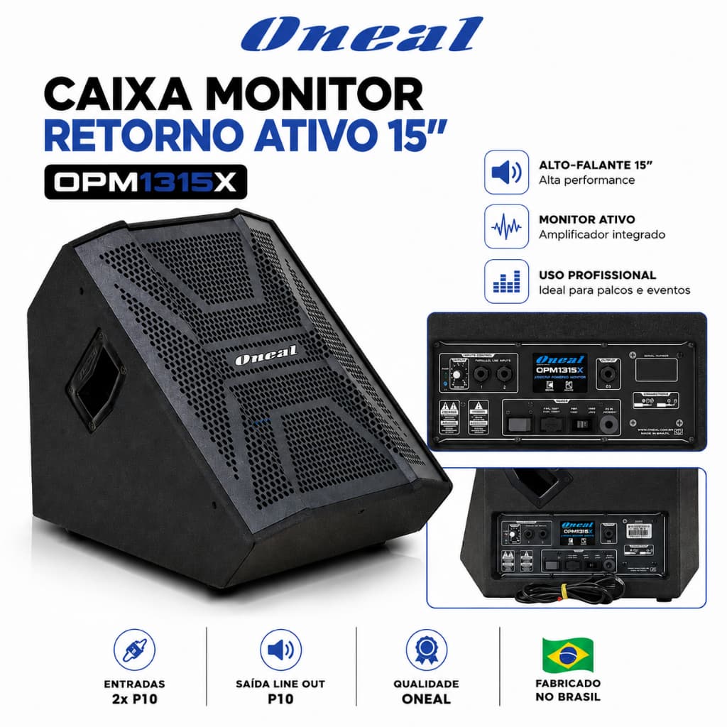 CAIXA  RETORNO MONITOR ATIVO 15" ONEAL OPM1315X